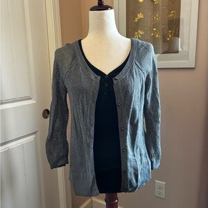 Women's Gray Button-Up Sweater